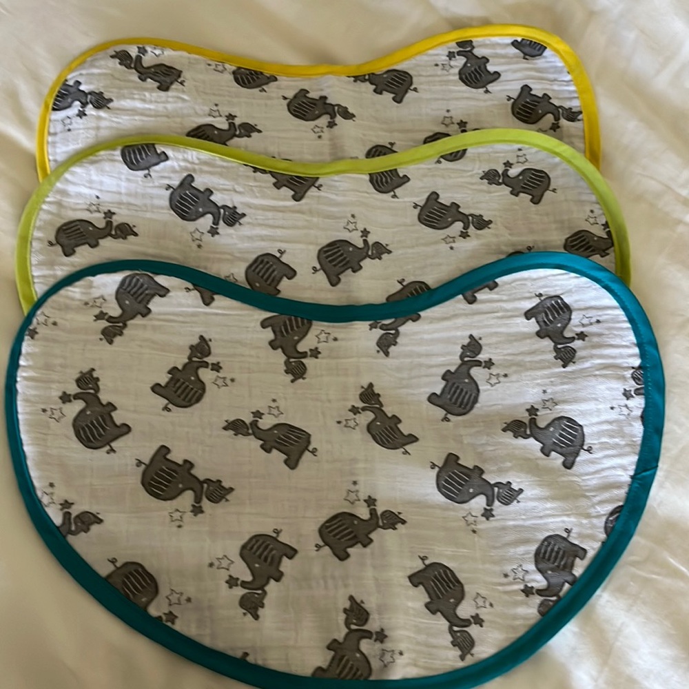 Baby elephant burp cloth set, handmade